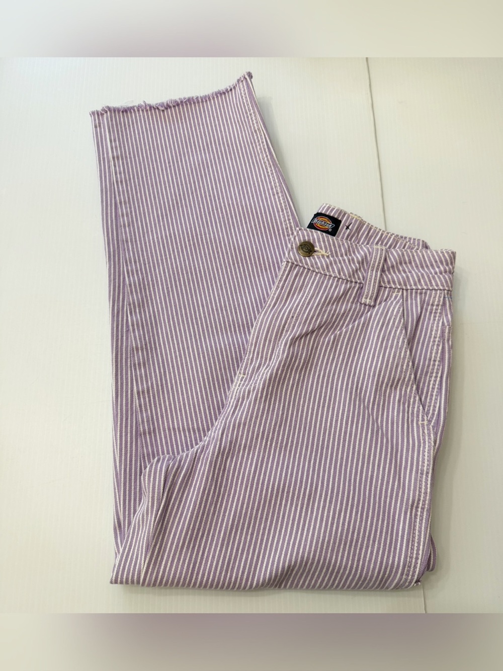 Dickies Hickory Railroad Striped Carpenter Pants - Lavender/White - 25